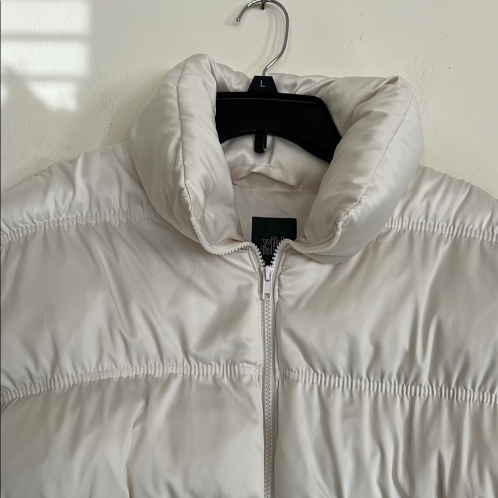 Wild Fable Cream Quilted Vest with High Collar - Picture 3 of 8